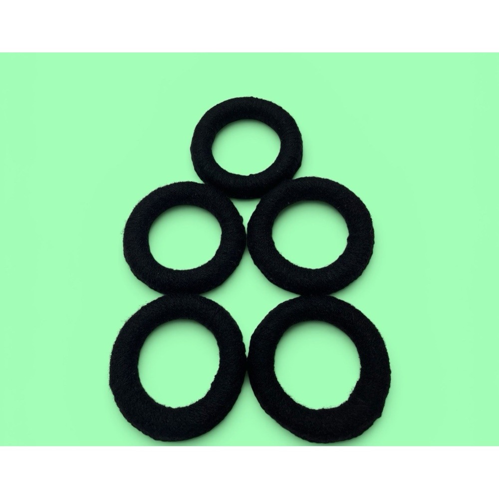 5 Mata Ortiz Pottery Olla Rings Hand Made Mexican Clay Black Yarn Mexico 3"